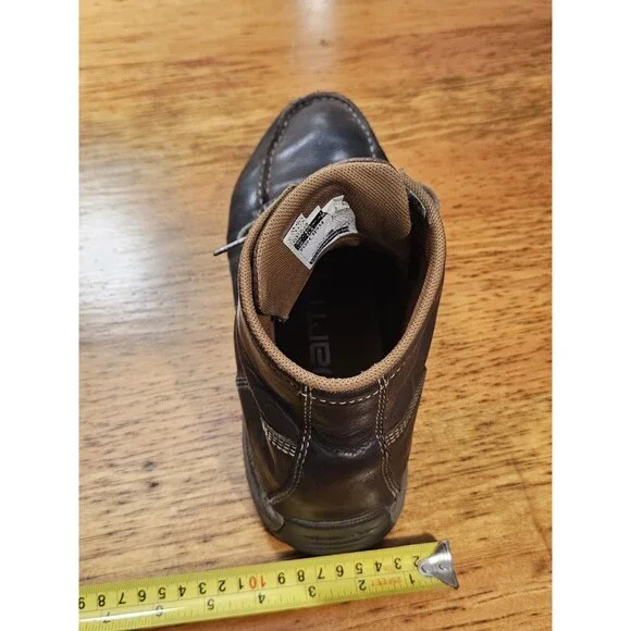 Carhartt Boots Moc Toe Chukka Wedge Brown Leather Work Mens 11.5 Rugged Classic - Picture 9 of 11